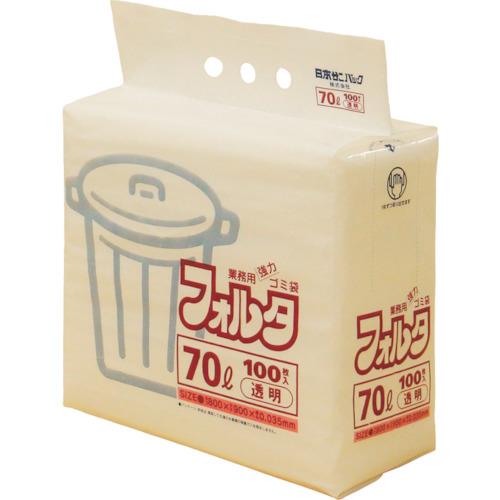 サニパック F-7C 環優包装ゴミ袋フォルタ 70L 透明 (1袋(PK)＝100枚入) F-7C-CL