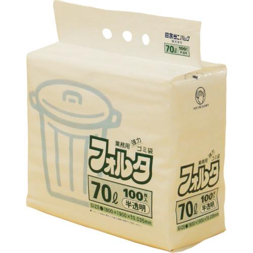 サニパック F-7H 環優包装ゴミ袋フォルタ 70L 白半透明 (1袋(PK)＝100枚入) F-7H-HCL