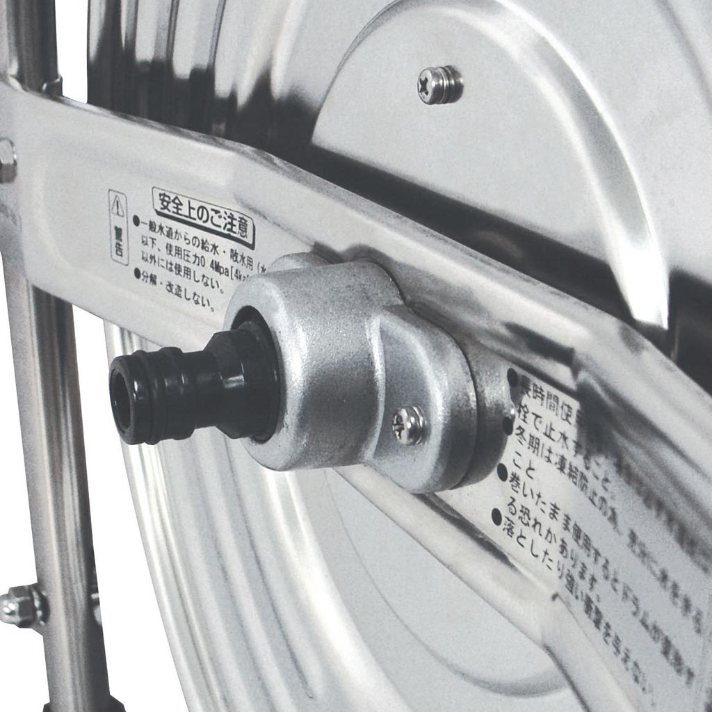 ハタヤ ステンレス(SUS304)ホールリール 40m耐圧ホース レバーノズル付 SLA-40P