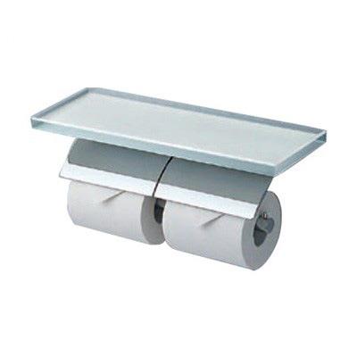 棚付二連紙巻器　めっきタイプ　芯棒固定タイプ　＜YH63GWS＞