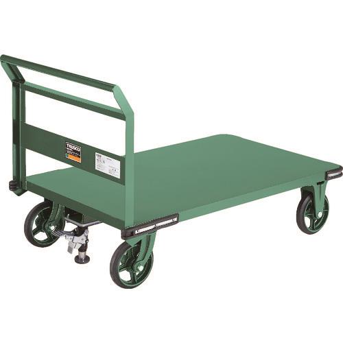 TRUSCO 鋼鉄製運搬車 1200X750 ハンドル側自在車 鋳物車輪 Lストッパー付 OH-1RSS