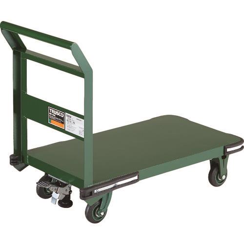 TRUSCO 鋼鉄製運搬車 800X450 ハンドル側自在車 鋳物車輪 Lストッパー付 OH-3RSS