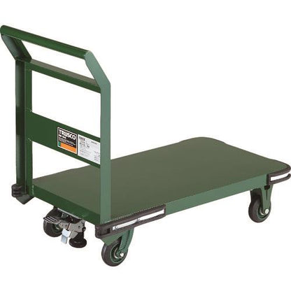 TRUSCO 鋼鉄製運搬車 800X450 ハンドル側自在車 鋳物車輪 Lストッパー付 OH-3RSS
