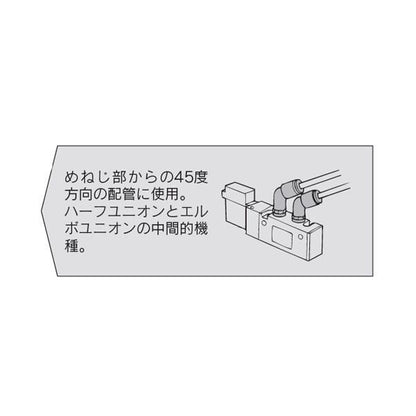 45°エルボユニオン シール剤付 ＜KQ2K＞