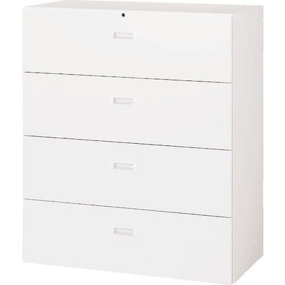 TRUSCO ユニット型壁面書庫 ラテラル4段 H1050 ホワイト UBW-11