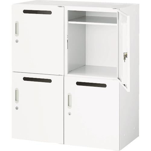 TRUSCO ユニット型壁面書庫 片開パーソナル2列2段 投入口付 H1050 W色 ULPW-11