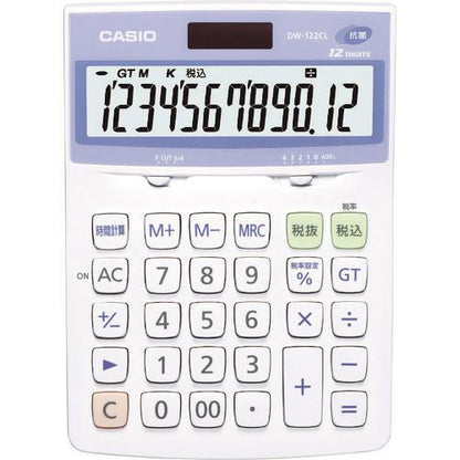 カシオ 電卓(抗菌、SIAA登録モデル) DW-122CL-N