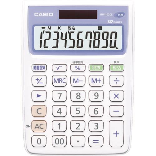 カシオ 電卓(抗菌、SIAA登録モデル) MW-102CL-N