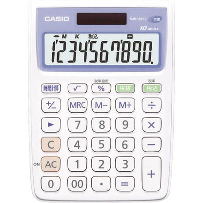 カシオ 電卓(抗菌、SIAA登録モデル) MW-102CL-N
