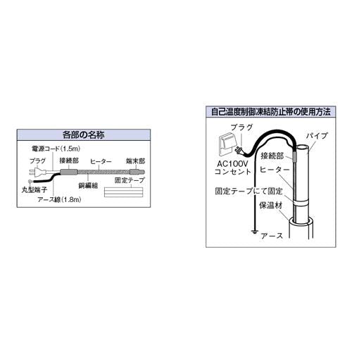 自己温度制御凍結防止帯(元電源サーモスタットつき) ＜698-03-01＞