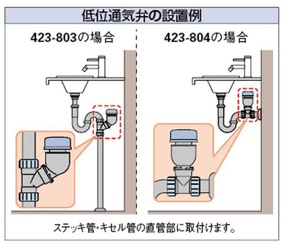 Pトラップ用低位通気弁 ＜423-804＞