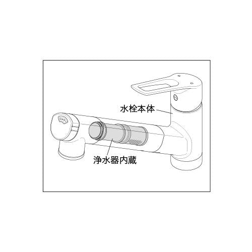 浄水器内蔵シングルレバー式シャワー付混合栓 ＜KM6001EC＞