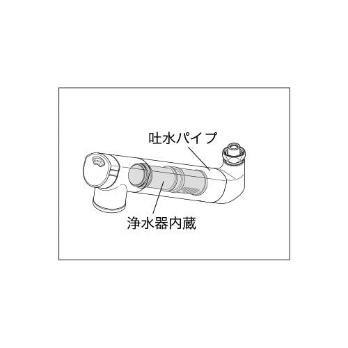 浄水器内蔵吐水パイプ13(1/2)用 ＜ZS202N＞