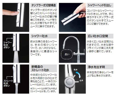 浄水器付シングルレバー式シャワー付混合栓 ＜KM6081EC＞