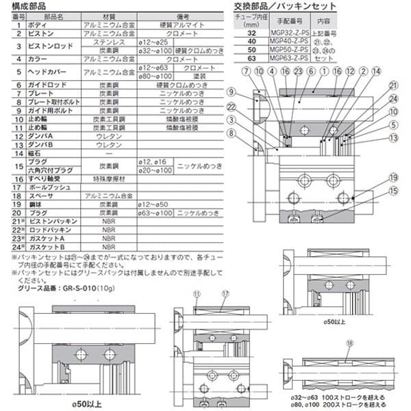 ガイド付薄形シリンダ ＜MGPA＞