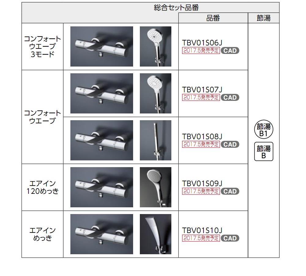 壁付サーモスタット混合水栓(コンフォートウエーブ) ＜TBV01S-J＞