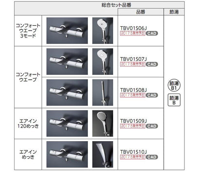 壁付サーモスタット混合水栓(コンフォートウエーブ) ＜TBV01S-J＞