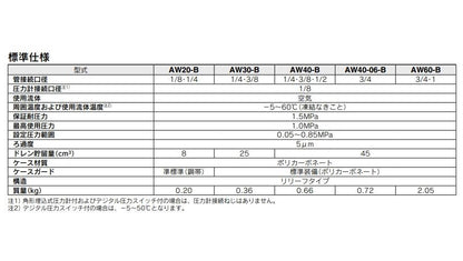 逆流機能付 フィルタレギュレータ ＜AW30K-B＞