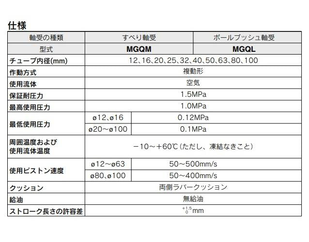 ガイド付薄形シリンダ ＜MGQM80＞