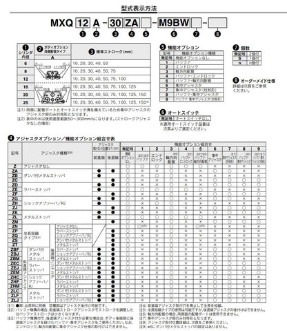 エアスライドテーブル ＜MXQ□A＞