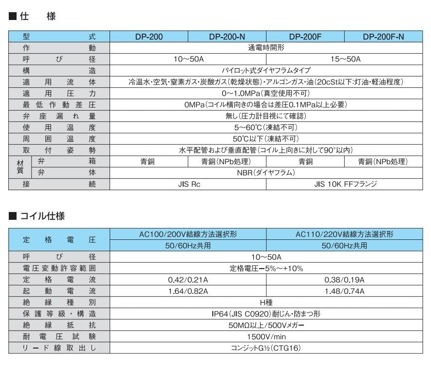 電磁弁 ＜DP-200F-N＞