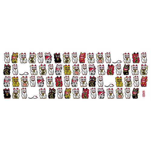 和風ガーゼロングタオル ＜TW-120-No.42 招き猫＞