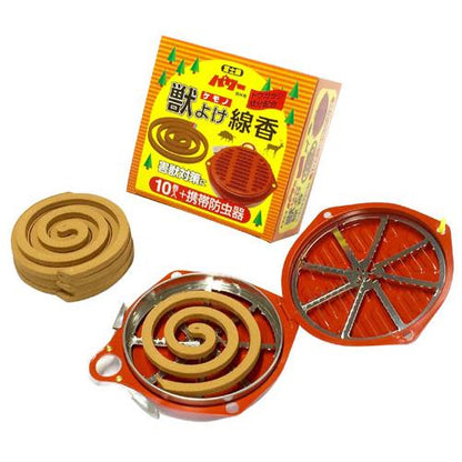 獣よけ線香 10巻入＋携帯防虫器セット