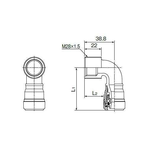 エスロカチットS 給水栓エルボ ＜SMWL＞