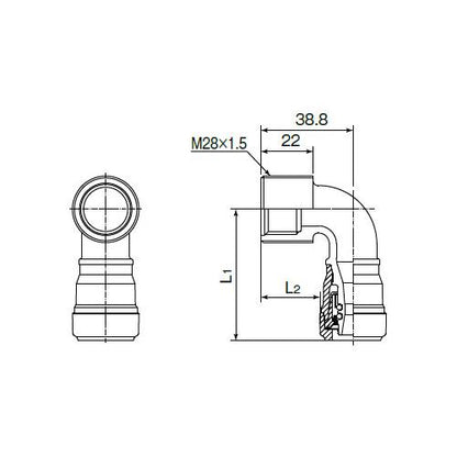 エスロカチットS 給水栓エルボ ＜SMWL＞