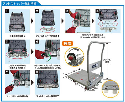 ダブルベアリング樹脂台車用フットストッパー ＜PLA＞
