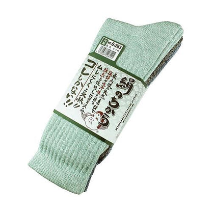 絹のちから モク柄 先丸 3足組 ＜S-283＞