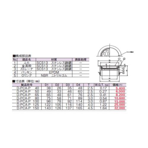 掃兼 ステンレス製掃除口 ＜D-PCA-P(SU)＞