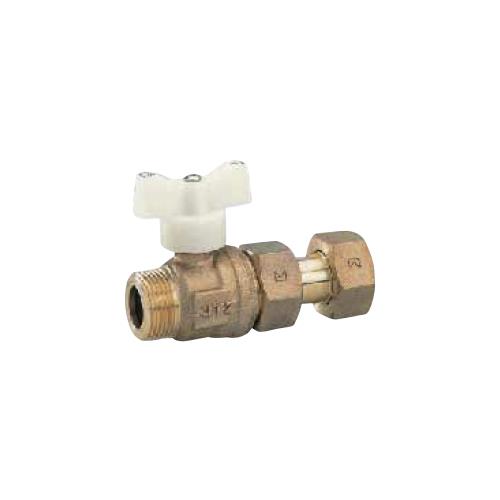 青銅製ボール伸縮止水栓丸型樹脂ハンドル(白) ＜NSB-GER＞