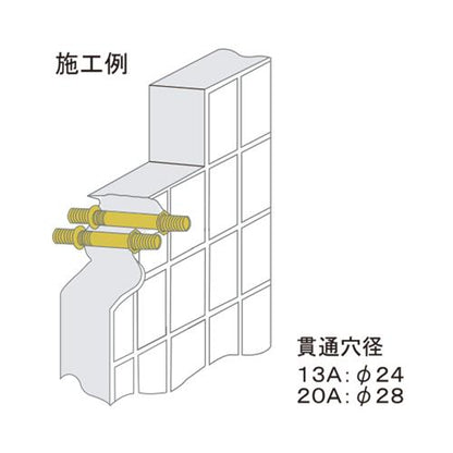 砲金製壁貫通ニップル ＜M141KBC-13x220＞