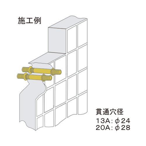 砲金製壁貫通ニップル ＜M141KBC-20x220＞