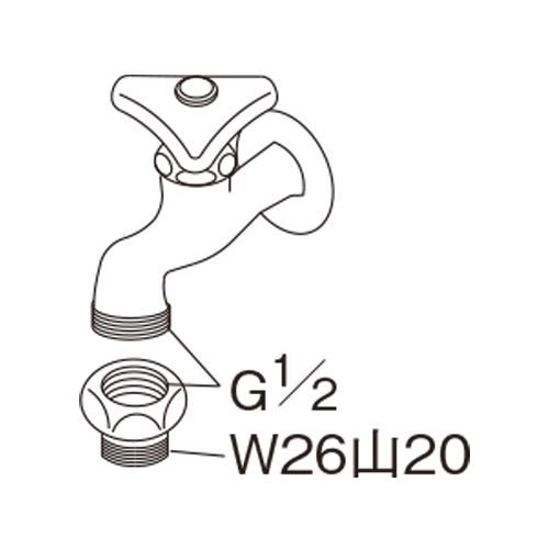 パイプアダプタ ＜SR-PAD-G1/2xW26＞