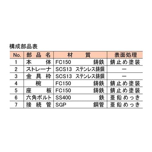 椀型鋳鉄製排水トラップ ＜T5B-S(SU)＞
