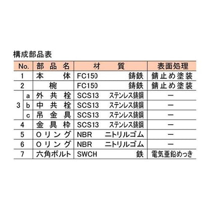 椀型鋳鉄製排水共栓 ＜T5B-SNFH(SU)＞