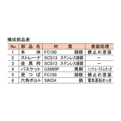 P型鋳鉄製排水トラップ ＜T16-B(SU)＞
