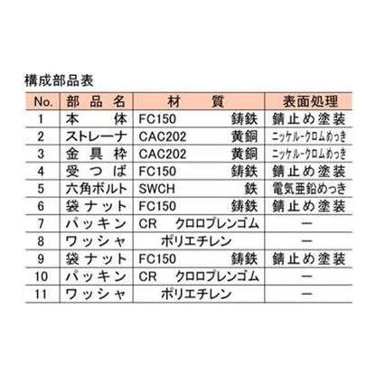 バス兼用鋳鉄製P型トラップ ＜MBK-BS-50x40＞