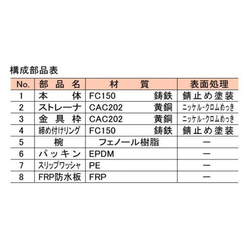 改修用溶室床排水トラップ ＜marta-1-50＞