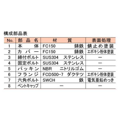 通気管接続用鋳鉄製防水継手(ロング) ＜VR-TH-LFD-B1＞