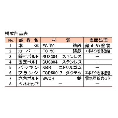 通気管接続用鋳鉄製防水継手(ロング) ＜VR-TH-LFD-M1＞