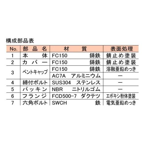 通気管接続用鋳鉄製防水継手 ＜VR-TH-F＞
