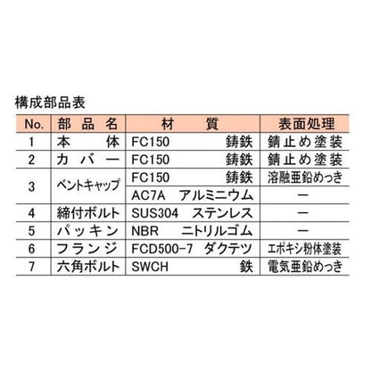通気管接続用鋳鉄製防水継手(ロング) ＜VR-TH-LF-B2＞