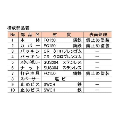 通気管接続用鋳鉄製防水継手(ねじ込式) ＜VR-PC3LSN＞