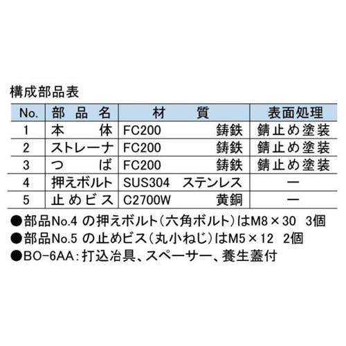 鋳鉄製たて型ルーフドレイン ＜BO-6AA＞