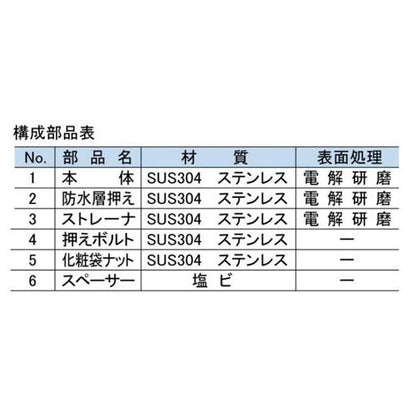 ステンレス製ルーフドレイン ＜HS-XF＞