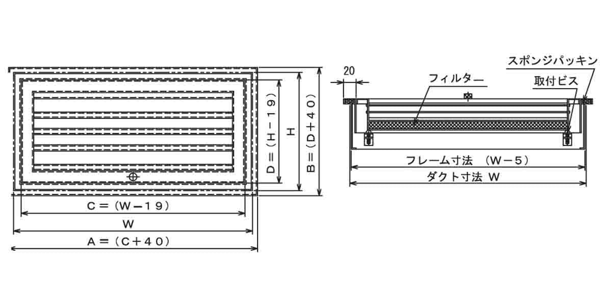 RG型(鋼板製)二重枠