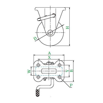 Jシリーズ KB型 固定車プレート式(ストッパー付) ＜MCBKB-(R)＞